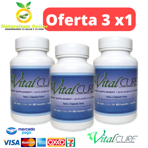 Pack Vital Cure 3x1 60 capsulas promoción de 3 Frascos
