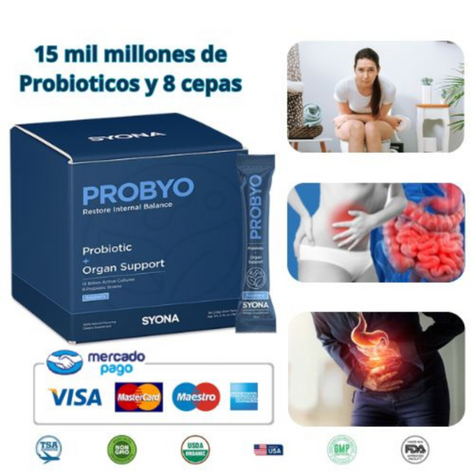 PROBYO SYONA (salud intestinal , 15 000 millones Probióticos activos) 30 sobres
